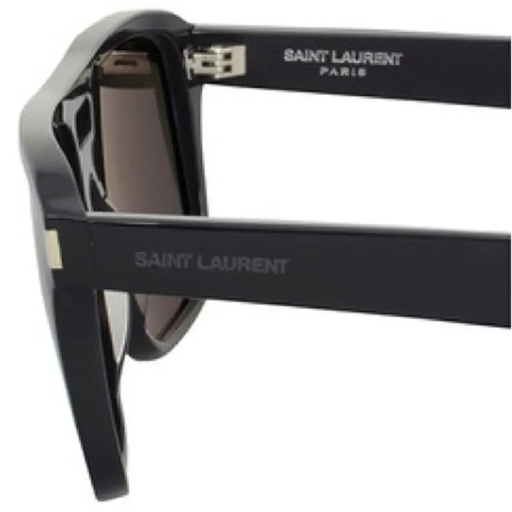 Yves Saint Laurent SL 87 Rectangular Unisex Sunglasses in Black/Grey